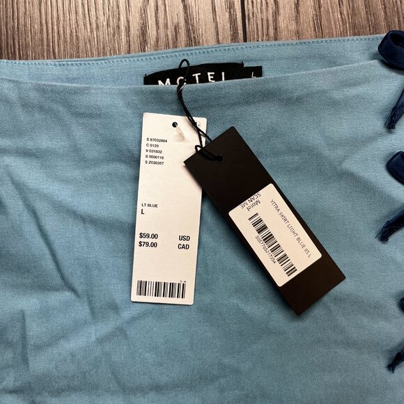 Motel Rocks Mini Yitra Bow Skirt Blue New Large NWT - Picture 3 of 10